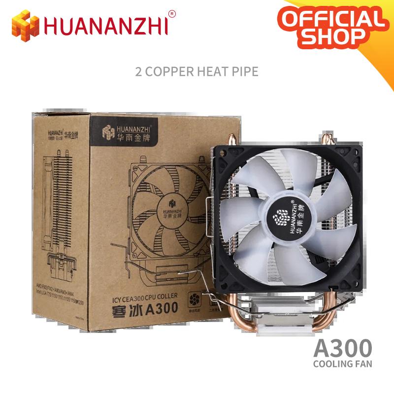 HUANANZHI A300 2 Copper Heat Pipe LED CPU Cooler Cooling Fan Radiator Quiet SINGLE Fan Heatsink applicable to LGA 1150 1151 1155 series Suitable for CPUs up to 95W TDP