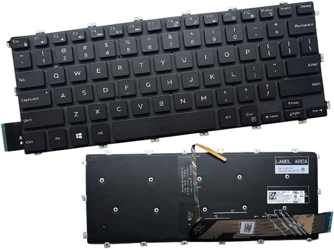 LXDDP Laptop Replacement US Layout Backlit Keyboard for Dell Inspiron 5480 5481 5482 5485 5488 5491 5580 5582 5585 5591 7386 7580, Latitude 3400 3310 3390 Black