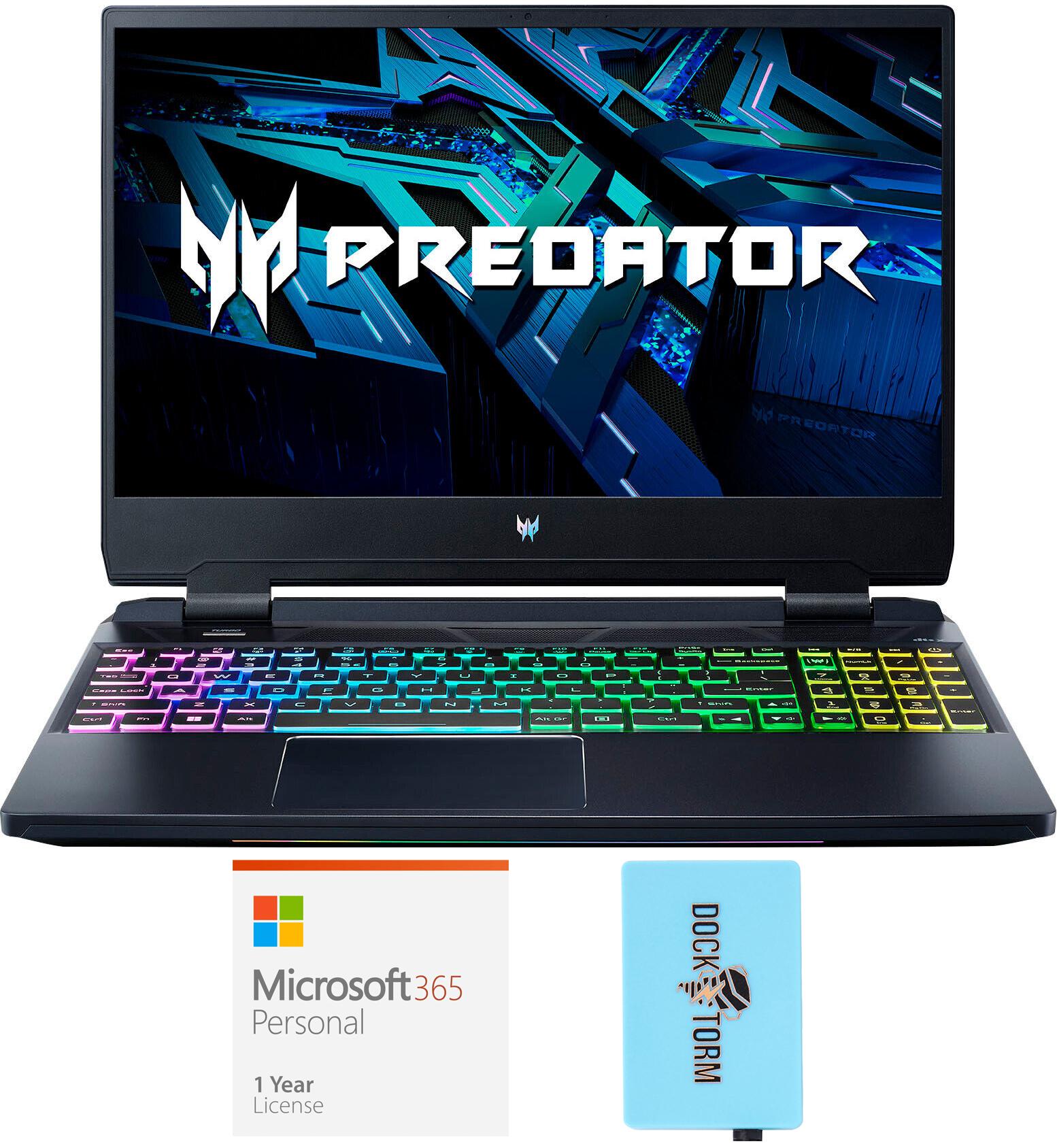 Acer Predator Helios 300 Gaming & Entertainment Laptop (Intel i7-12700H 14-Core, 15.6″ 165Hz Full HD (1920×1080), NVIDIA GeForce RTX 3060, Win 11 Pro) with Microsoft 365 Personal , Hub