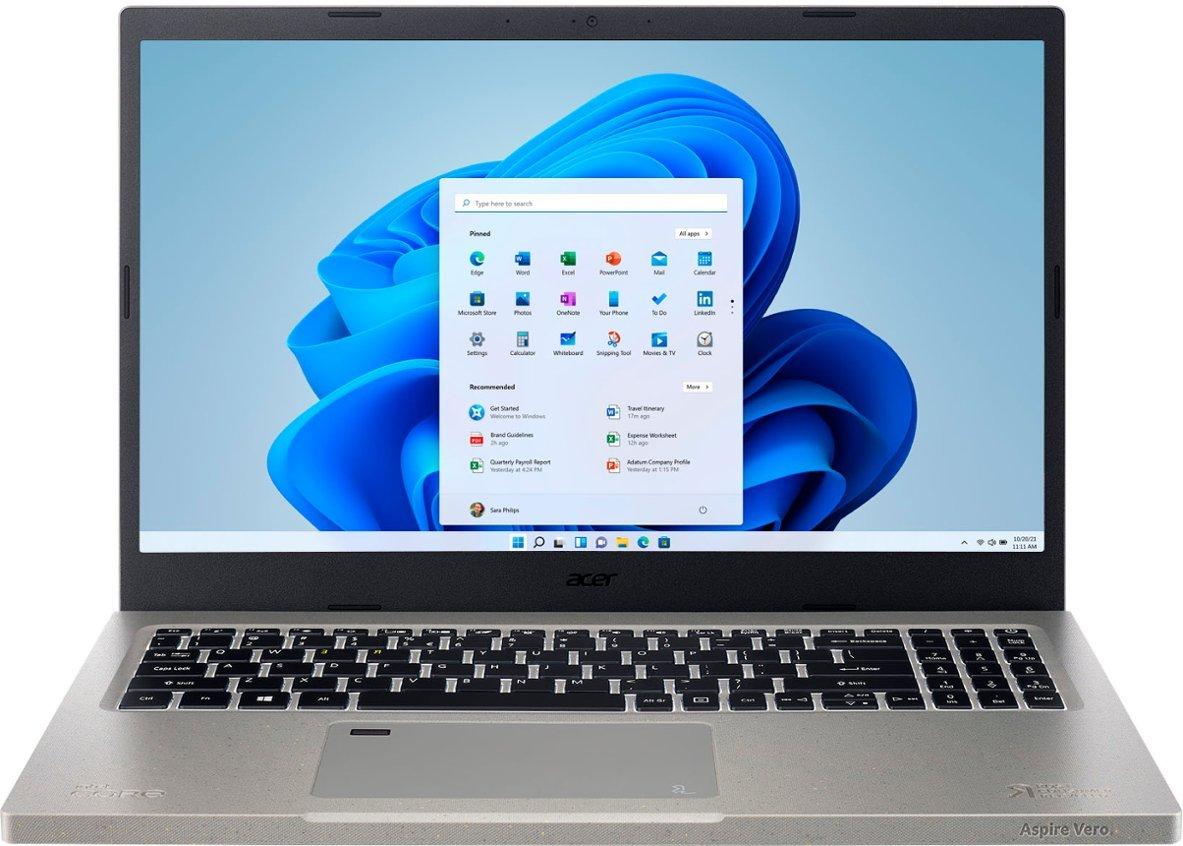 Acer Aspire Vero Laptop 15.6″ FHD IPS 12th Gen (Intel i5-1235U 10-Core, Intel Iris Xe, 8GB RAM, 1TB PCIe SSD, Backlit KYB, FP, Thunderbolt 4, WiFi 6, BT 5.2, RJ-45, Win 11 Home)