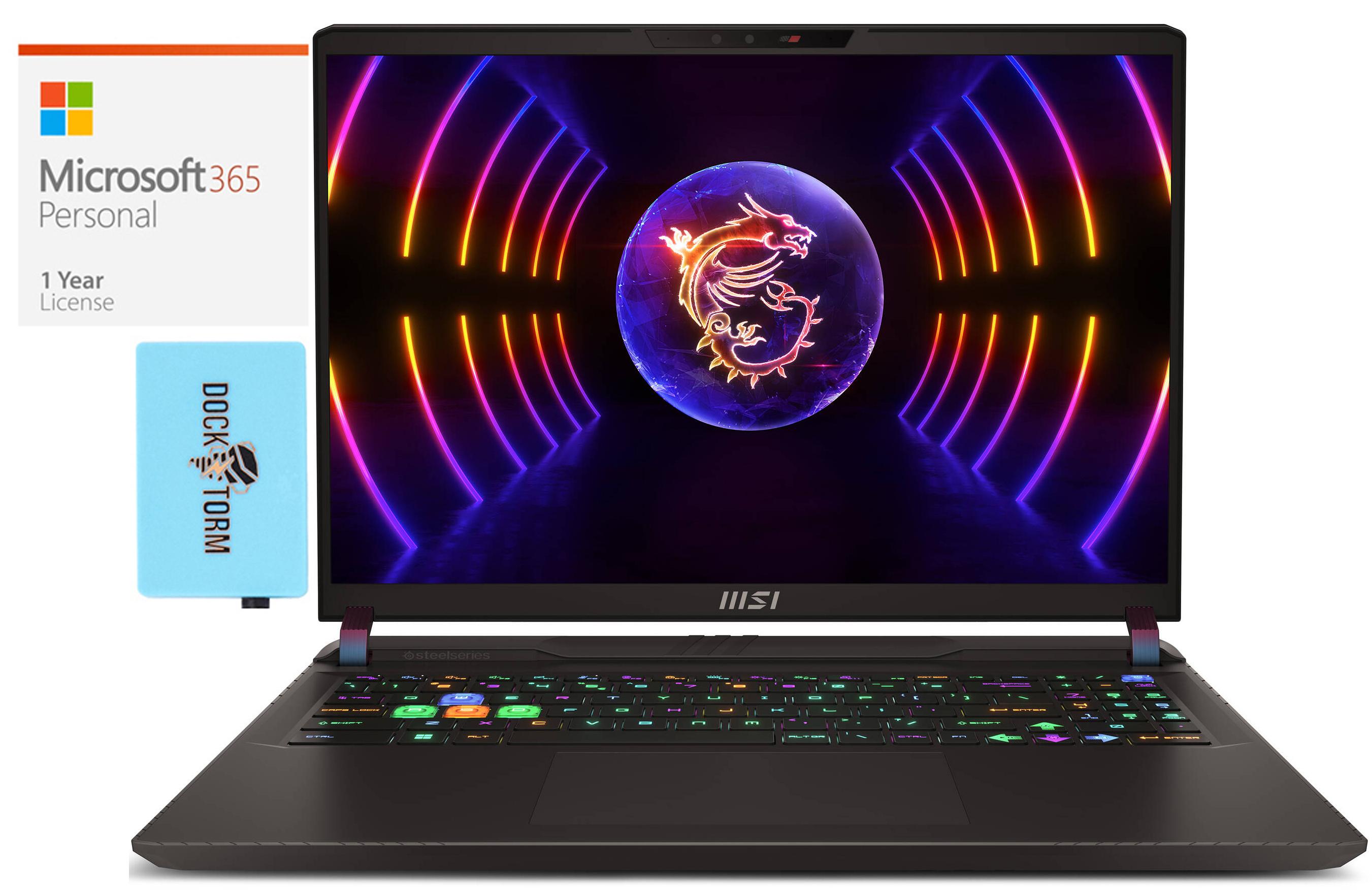 MSI Vector GP68 HX Gaming & Entertainment Laptop (Intel i9-13980HX 24-Core, 16.0″ 240 Hz Wide QXGA (2560×1600), GeForce RTX 4090, Win 11 Home) with Microsoft 365 Personal , Dockztorm Hub