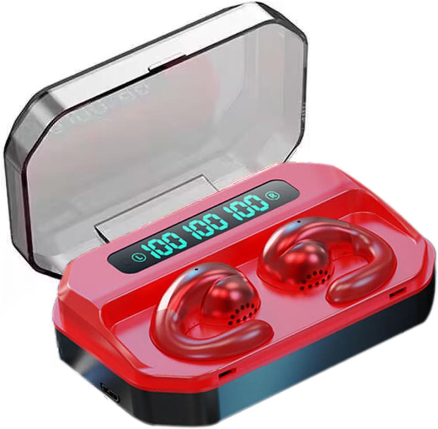 Bone Conduction Earbuds Head Set Wireless Bluetooth Ear Clip Bone Conduction Headphones Headset Earclip Earphones Induction Earphones Bone Conducting Clip On Headphones Open Ear Earbuds Clip On