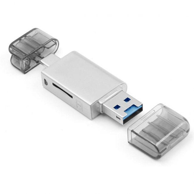 Адаптер USB-C Type C / USB 2.0 для карт памяти Nano SD и Micro SD — Читалка для Huawei и ноутбуков